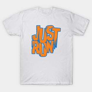 Just Run - Orange and Blue T-Shirt